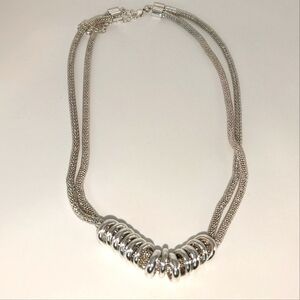 Chunky Rope Silver Serpentine Beaded Necklace